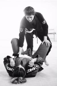 Author Samantha Usman training for competition in Brazilian jiu jitsu.